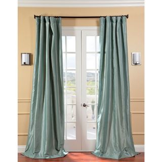 Solid Faux Silk Taffeta Robins Egg 120 inch Curtain Panel