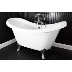 Spa Collection 59 inch Double slipper Clawfoot Tub And Faucet Pack