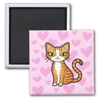 Design Your Own Cartoon Cat (love hearts) Magnet