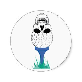 Golf Skull Round Stickers