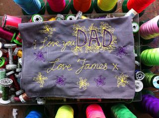 fathers day 'i love you dad' art handkerchief by ilovespoon