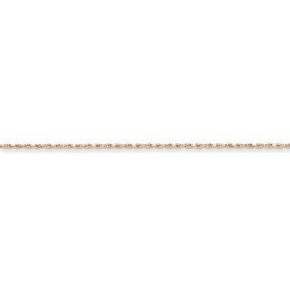 14k Rose Gold 9in 1.8mm D/C Rope Anklet Chain. Metal Wt  2.77g Jewelry