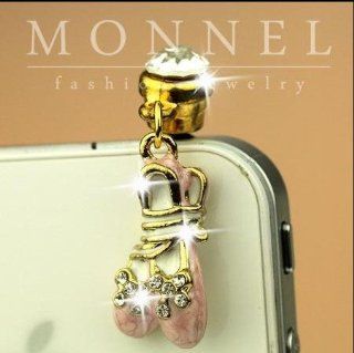 Ip292 Luxury Cute Ballet Shoe Anti Dust Plug Cover Charm For iPhone 4 4S Cell Phones & Accessories