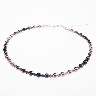 handmade crystal and pearl necklace by rosie willett designs