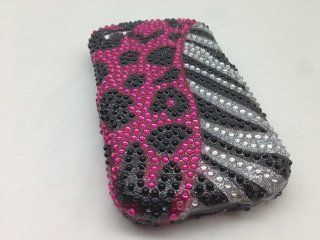 BlackBerry Q10 Safari Hot Pink/Silver Zebra Full Diamond Cell Phones & Accessories