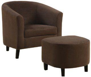 Shop Monarch Specialties Chocolate Brown Padded Microfiber Accent Chair and Ottoman at the  Furniture Store. Find the latest styles with the lowest prices from Monarch Specialties