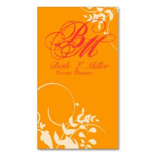 Bold Nature Flower Monogram Promotional Business Card Template