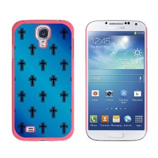 Graphics and More Crosses on Parade Christian Blue Snap On Hard Protective Case for Samsung Galaxy S4   Non Retail Packaging   Pink Cell Phones & Accessories