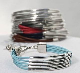 phoenix silver and leather twist bracelet by penelopetom direct ltd