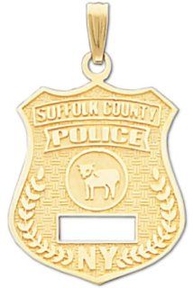 14k Suffolk County Police Officer Badge Pendant Jewelry