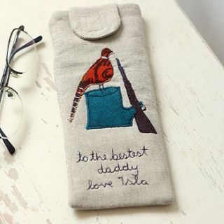 personalised glasses case pheasant by polkadots & blooms