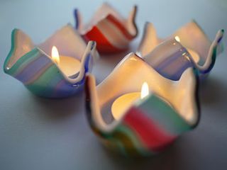 handmade glass candle holder by amy cushing