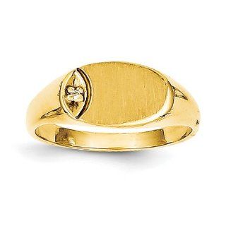 14k Childs Diamond Signet Ring   Size 4   JewelryWeb Rings Department Target Audience Keywords Jewelry