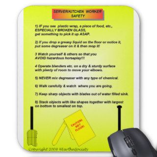 Restaurant Kitchen Safety Mouse Pad