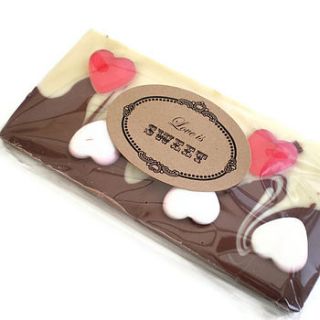 personalised love heart chocolate bar by edgeinspired