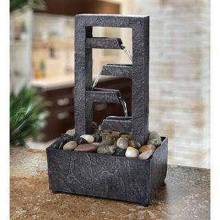 Slate Design River rock Waterfall Fountain Indoor Fountains
