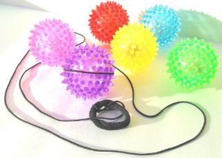 Blinking Bungee Ball is Ball on a String Kids Coordination Game Set of 4 Assorted Colors Toys & Games