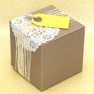 kraft brown paper gift boxes by peach blossom