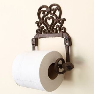 heart cast iron wall mount toilet roll holder by dibor