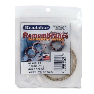 Beadalon Remembrance Memory Wire Bracelet .62mm 0 1/4 Ounce/Pkg, Gold/Approx 18 Loops