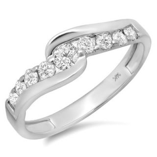 Dazzling Rock 14K White Gold Round Cut Diamond Ring