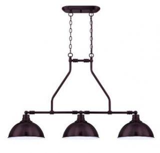 Jeremiah Lighting 35973 ABZ Timarron   Three Light Island, Aged Bronze Finish with Hammered Metal Shade   Chandeliers  