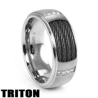 Triton Reid Titanium & Cable Diamond Ring Wedding Band Rings Jewelry