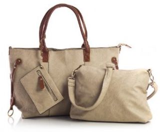 Big Handbag Shop Womens Shoulder Bag with Medium Long Strap and a Make up Bag ( LS 299 Black) Clothing