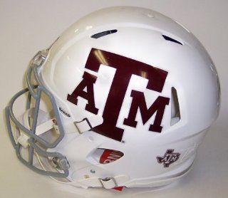 Texas A&M Aggies White Riddell Speed Revolution Full Size NCAA Authentic Football Helmet  Sports Related Collectible Full Sized Helmets  Sports & Outdoors