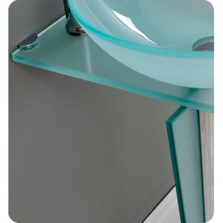 Fresca Vetro 16.5 Vitale Modern Glass Bathroom Vanity Set with Mirror