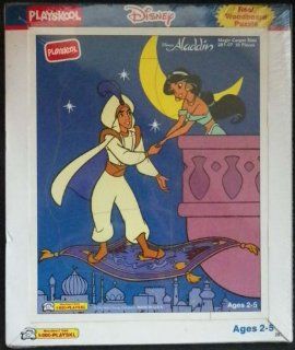 Playskool Disney Aladdin "Magic Carpet Ride" 10 Piece Wooden Tray Puzzle #287 07 Toys & Games