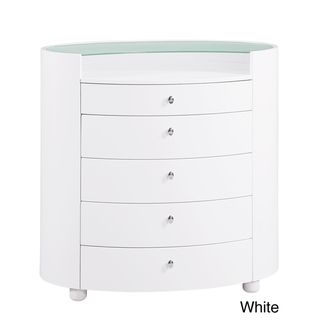 5 drawer White 'Evelyn' Chest Dressers