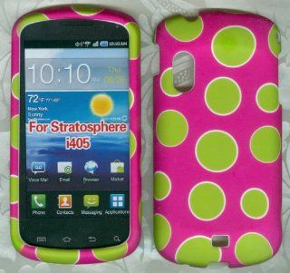 Pink Green Dots Samsung I405 Stratosphere (Verizon), Samsung Galaxy Metrix 4g(us Cellular) Faceplate Cover Case Protector Cell Phones & Accessories