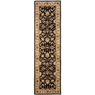 Handmade Heritage Kerman Black/ Gold Wool Runner (2'3 x 10') Safavieh Runner Rugs