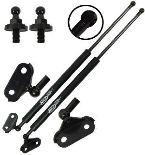 Wisconsin Auto Supply WGS 289 290 Two Rear Hatch Liftgate Trunk Gas Charged Lift Supports With Left and Right Side Brackets and Studs Automotive
