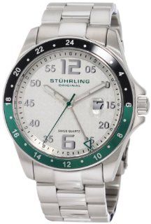 Stuhrling Original Men's 289.332P12 Aquadiver Regatta Galleon Swiss Quartz Date Stainless Steel Bracelet Watch Watches