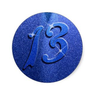 Sparkle Blue 13th Birthday Party Stickers