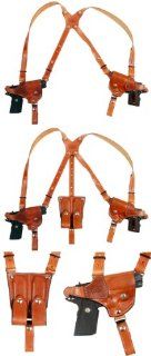 Double Gun Shoulder Rig Fits all 1911 and clones, Right Hand, Color Russet 1 1/2 Belt Loop.  Gun Holsters  Sports & Outdoors