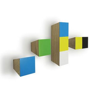 coloured squares coat hook set by out there interiors