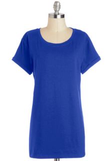 Simplicity on a Saturday Tunic in Cobalt  Mod Retro Vintage Short Sleeve Shirts