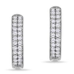 Miadora 10k White Gold 1/4ct TDW Diamond Cuff Earrings (H I, I1 I2) Miadora Diamond Earrings