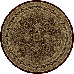 Westminster Tabriz Red Panel Rug (7'10 Round) Round/Oval/Square