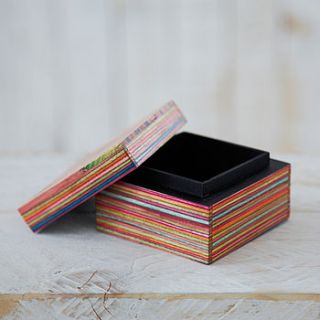 dhari fair trade handmade striped trinket box by paper high