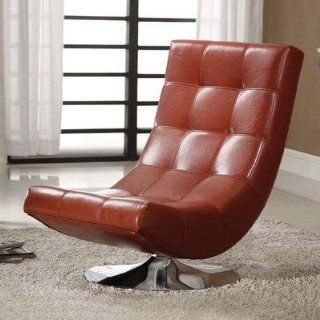 Denny Swivel Lounge Chair Color Mahogany Red   Oversized Chairs