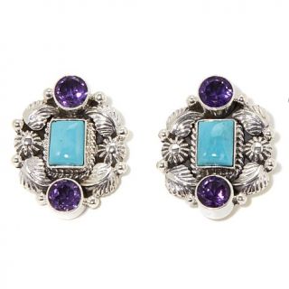 Chaco Canyon Couture "Native Midnight" Turquoise and Amethyst Sterling Silver E