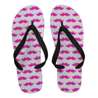Hot Pink and White Mustache Pattern 1 Sandals