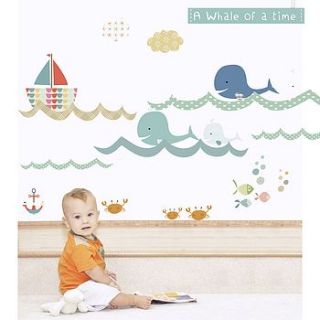a whale of a time fabric wall stickers by littleprints