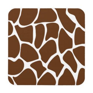 Giraffe Print Pattern in Dark Brown. Coaster