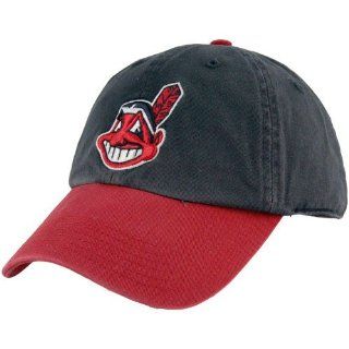 Cleveland Indians Home Franchise Fitted Cap   Navy/Scarlet Extra Large  Baseball Caps  Sports & Outdoors