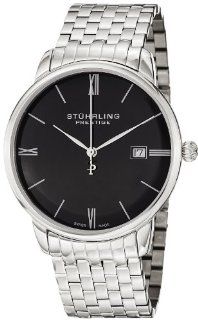 Stuhrling Prestige Men's 307B.33111 Prestige Swiss Made Kingston Grand Quartz Date Ultra Slim Stainless Steel Bracelet Watch Watches